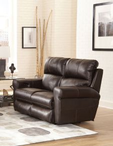 Catnapper 64572-1273/89-3073/89 Torretta - Top Grain Italian Leather Power Lay Flat Reclining Loveseat - Chocolate