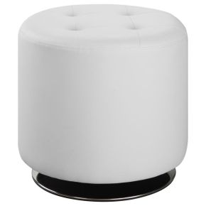 CoasterEveryday 500554 Bowman - Round Upholstered Tufted Swivel Ottoman - White