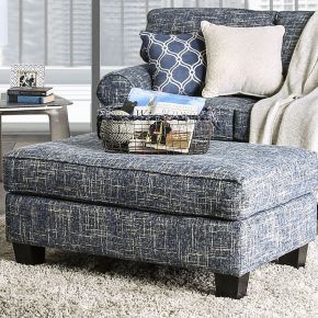 Furniture of America SM8010-OT Pierpont - Ottoman - Blue