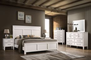 New Classic 00-677W-26N Andover - 6/0 Western King 6 Piece Bedroom Set (Bed & Dresser & Mirror & Chest & 2 Nightstands) - White