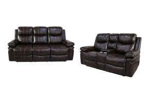 New Classic 20-6023-2NP Kellen - Manual 2 Piece Sofa & Loveseat - Brown
