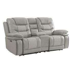Intercon CY-LS-280DPR-LGR-C Cody - Dual-Power Loveseat - Santorini Solana