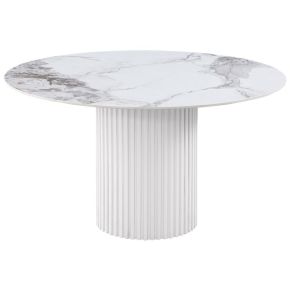 Coaster Fine Furniture 105580 Acadia - Round Sintered Stone Top Dining Table - White