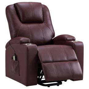 Coaster Fine Furniture 609479P Armstrong - Upholstered Power Lift Massage Recliner - Wine Red