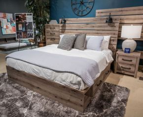 Signature Design by Ashley® PCB2405-160 Graystorm - Queen/King Side Storage With Rails - Brown Gray