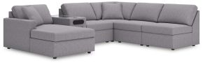 Signature Design by Ashley® 92104S24 Modmax - 6-Piece Sectional With Laf Corner Chaise And Audio System Console - Granite