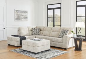 Signature Design by Ashley® 50505/16/67/08 Lonoke - Parchment - 3 Pc. - 2-Piece Sectional With Laf Corner Chaise, Ottoman