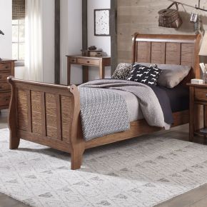 Liberty Furniture 175-YBR-TSL Grandpas Cabin - Twin Sleigh Bed - Light Brown
