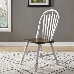 Liberty Furniture 186W-C1000S Liberty Furniture 186W-C1000S Carolina Crossing - Windsor Side Chair - White / Antique Honey