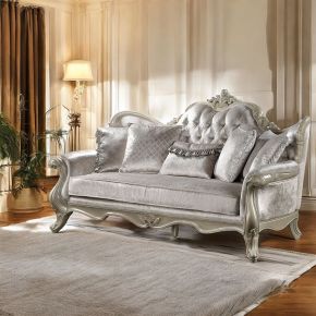 ACME LV03820 Libertee - Sofa With 5 Pillows - Beige Fabric & Champagne