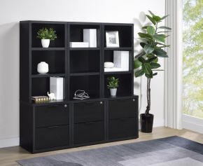 Coaster Fine Furniture 802703-S3 Westpark - 3 Piece Wall Unit Bookcase Set With USB - Black