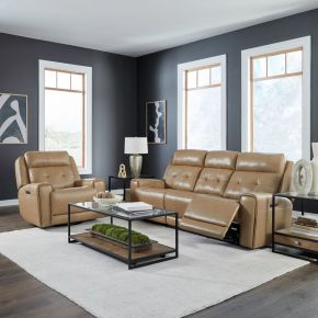 Liberty Furniture 7006SN-UPH-SOREC Carrington - Sofa & Recliner - Brown