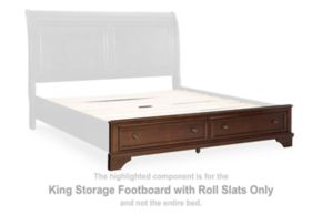 Signature Design by Ashley® B716-176S Trellington - King Storage Footboard With Roll Slats - Brown