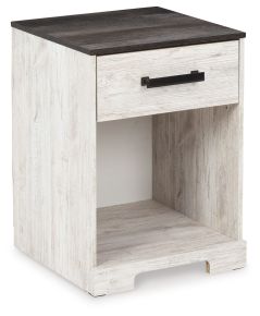 Signature Design by Ashley® EB4121-291 Shawburn - One Drawer Night Stand - Open Cubby - White / Black / Gray