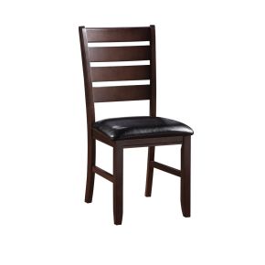 ACME 04624 ACME 04624 Urbana - 23" Side Chair (Set of 2) - Black Synthetic Leather & Cherry