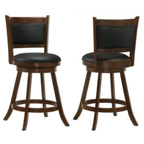 CoasterEssence 101919 Broxton - Upholstered Swivel Counter Chair (Set of 2) - Chestnut