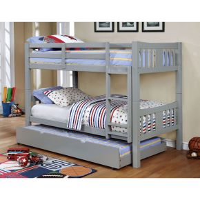 Furniture of America CM-BK929GY-BED Cameron - Twin Over Twin Bunk Bed - Gray