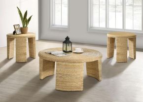 Coaster Fine Furniture 708508-S3 Artina - 3 Piece Rattan Coffee And End Table Set - Natural