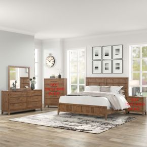 Liberty Furniture 936-BR-CKPBDM Shaker Lakes - 3 Piece Bedroom Set (California King Panel Bed, Dresser & Mirror) - Harvest Brown