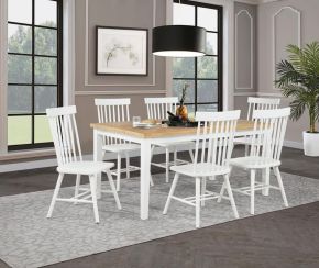 Coaster Fine Furniture 122501-S7W Andrews - 7 Piece Rectangular Dining Set - White And Light Ash