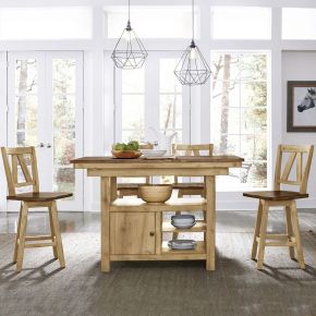 Liberty Furniture 62BR-CD-5GTS Lindsey Farm - 5 Piece Gathering Table Set - Natural & Brown
