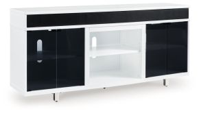 Signature Design by Ashley® W756-68 Gardoni - White / Black - Xl TV Stand With Fireplace Option