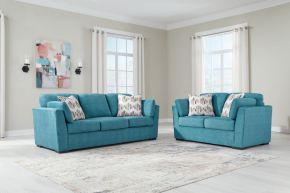 Signature Design by Ashley® 67507/38/35 Keerwick - Teal - 2 Pc. - Sofa, Loveseat