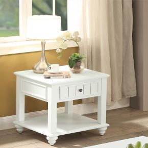ACME 83327 Natesa - End Table - White Washed