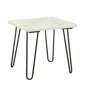 ACME 84502 Telestis - End Table - White Marble Top & Black