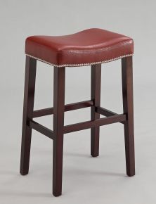 ACME 96295 Lewis - Stool (Set of 2) - Red PU & Espresso