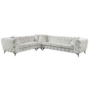 ACME LV01160 Atronia - Sectional Sofa With 4 Pillows - Beige Fabric