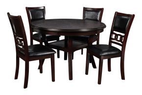 New Classic D1701-50S Gia - 5 Piece Round Dining Set - Ebony