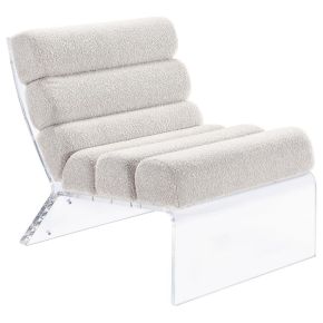 Coaster Fine Furniture 903161 Serreta - Boucle Upholstered Armless Acrylic Chair - Ivory