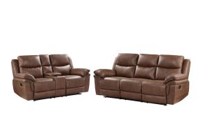 New Classic 20-5985B-2NP Ryland - Manual 2 Piece Sofa & Loveseat - Brown