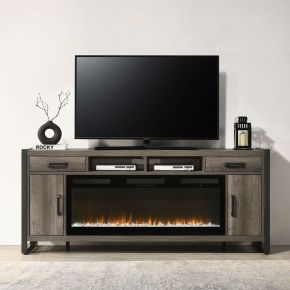 Liberty Furniture FIRE-BOX-686-78FTS Fireplace TV Consoles - 686 78" Console With Fire FTS - Brown