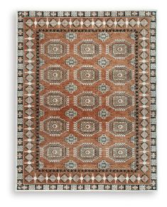 Signature Design by Ashley® R407521 Qaabiz - 8' x 10' Rug - Sienna / Ivory / Black