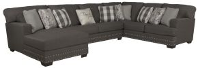 Jackson 5473/72/30/75-58 Crawford - 3 Piece Sectional With LSF Chaise And 10 Included Accent Pillows - Dark Gray