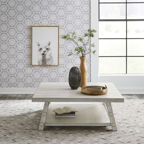 Liberty Furniture 406W-OT1014 Modern Farmhouse - Oversized Square Cocktail Table - White