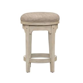Liberty Furniture 498-OT9003 Morgan Creek - Console Swivel Stool - Antique White / Wirebrushed Tobacco Accents