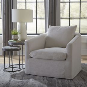 Liberty Furniture 712-ACH15-T Saxton - Upholstered Swivel Accent Chair - Ivory