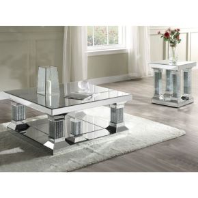 ACME 87905 Caesia - Coffee Table - Mirrored & Faux Diamonds