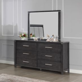 New Classic 00-6555-DM Odessa - Dresser & Mirror - Dark Gray