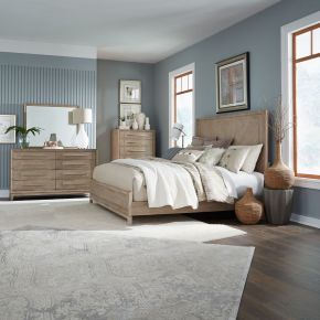Liberty Furniture 789-BR-KPBDMC Liberty Furniture 789-BR-KPBDMC Brentwood - 4 Piece Bedroom Set (King Panel Bed, Dresser & Mirror, Chest) - Sandstone