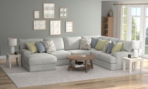 Jackson 2340/75/30/72-28 Jackson 2340/75/30/72-28 Stockbridge - 3 Piece Sectional With Comfort Coil Seating And 9 Included Accent Pillows (Left Side Facing Chaise) - Slate