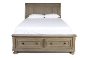 New Classic B2159-328 Allegra - 5/0 Queen Storage Footboard & Slats - Pewter