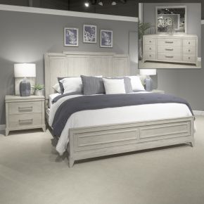 Liberty Furniture 694-BR-KCPBDMN Liberty Furniture 694-BR-KCPBDMN New Haven - 4 Piece Bedroom Set (California King Panel Bed, Dresser & Mirror, Night Stand) - Sanctuary White