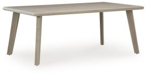 Signature Design by Ashley® PCP690-625 Cliff Trails - Rectangle Dining Table With Umbrella Option - Beige