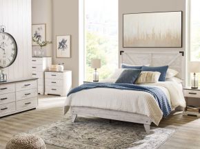 Signature Design by Ashley® EB4121/131/156/112 Shawburn - 3 Piece - Dresser, Full Panel Platform Bed - White / Black / Gray