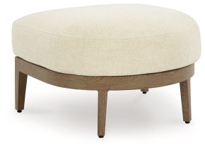 Ashley Furniture P671-814 Serene Bay - Ottoman With Cushion - Dark Brown / White