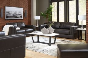 Signature Design by Ashley® 57405/38/35/23/14 Amiata - Onyx - 4 Pc. - Sofa, Loveseat, Chair And A Half, Ottoman